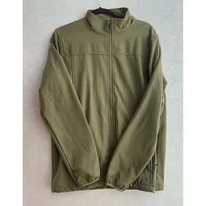 Men's Mountain Warehouse Extreme Softshell Green Jacket Size M Zip Up